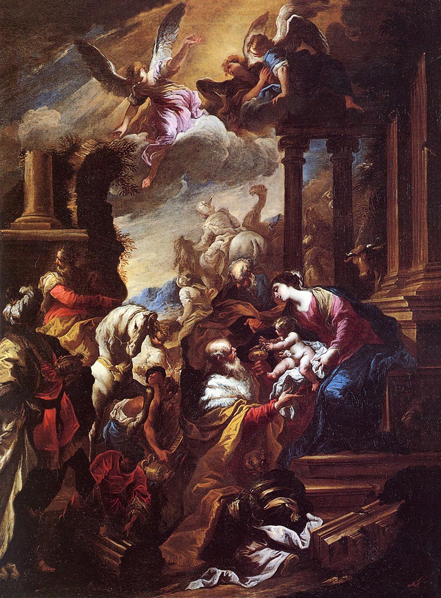 Valerio Castello "Adorazione dei magi" (olio su tela, cm 76x96)