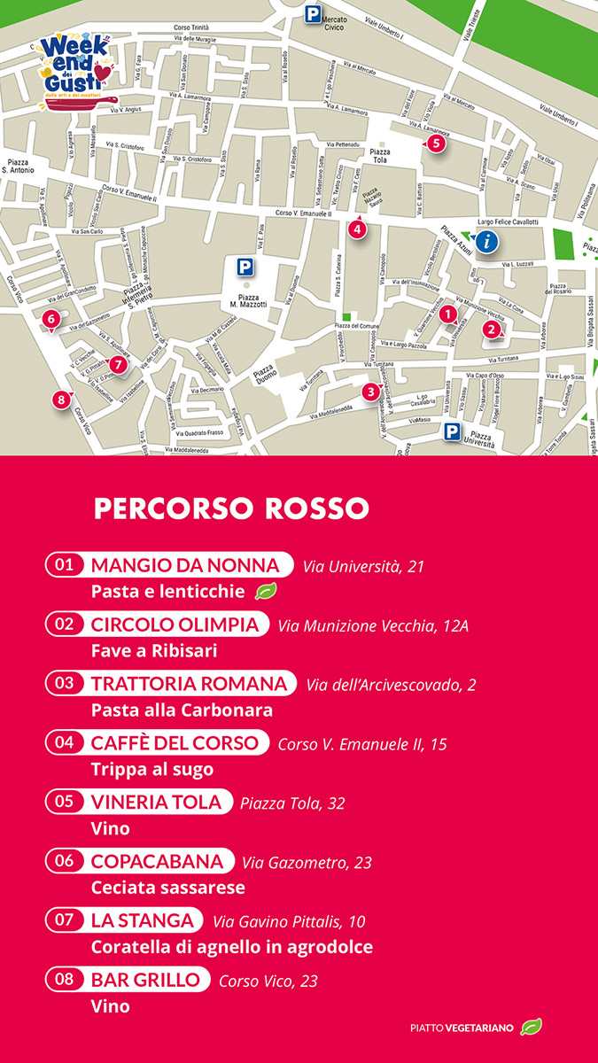 Weekend dei Gusti 2024 - Itinerario rosso