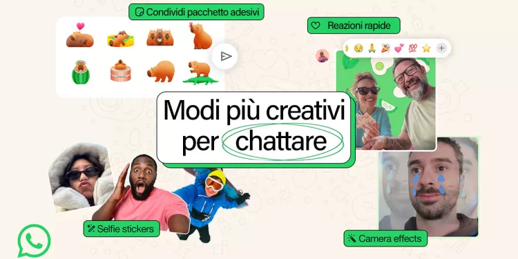 WhatsApp: effetti per la fotocamera, adesivi selfie e reazioni rapide