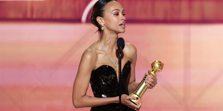 Zoe Saldana miglior attrice non protagonista per “Emilia Pérez” ai Golden Globe 2025