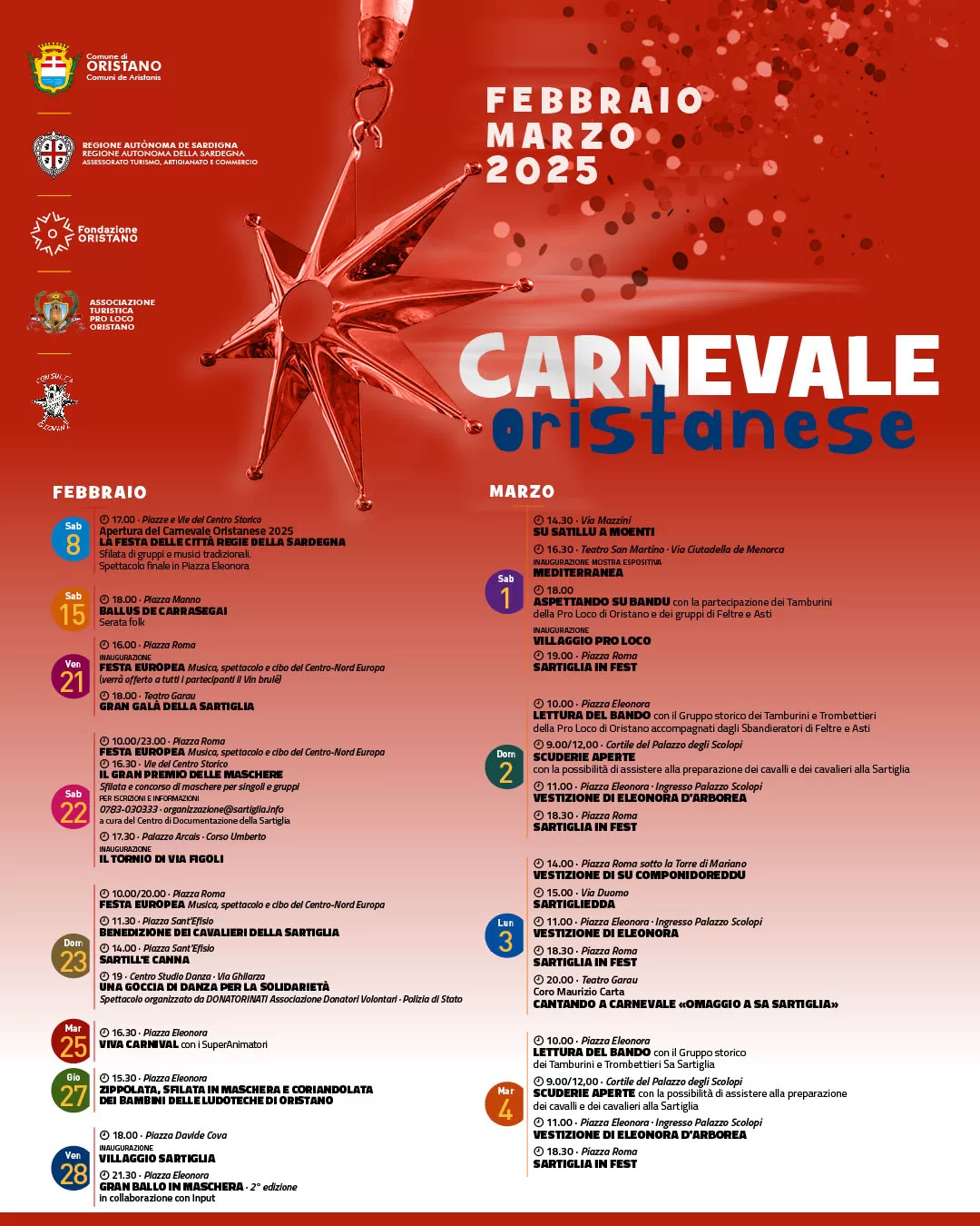 Carnevale Oristanese 2025 locandina