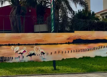 Murale di Retro al Margine Rosso dedicato al Parco di Molentargius
