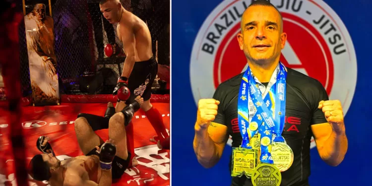 Un combattimento di MMA e Gianmario Mereu