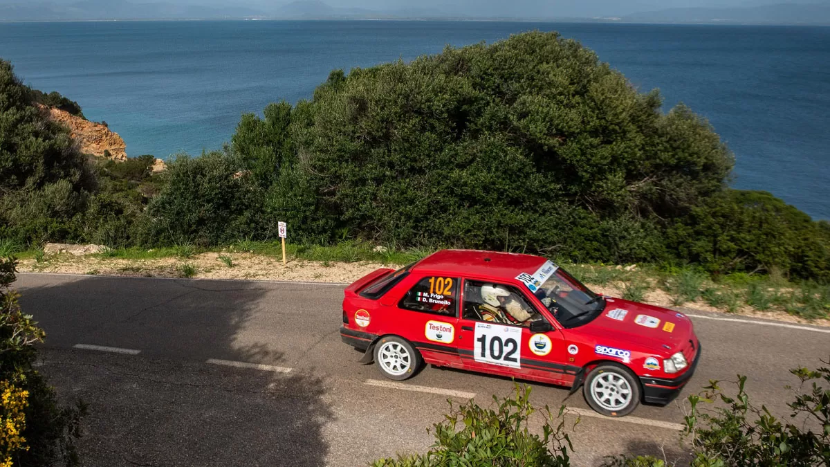 Brunello-Frigo su Peugeot 309 al 3º Rally Sulcis Iglesiente Historic. ? Zedda e Borea 