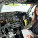 Silvia Baldussu in cabina di pilotaggio