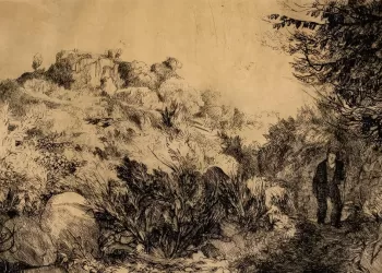 Stanis Dessy "Il viottolo" (acquaforte su carta, 1945) - Pinacoteca di Sassari