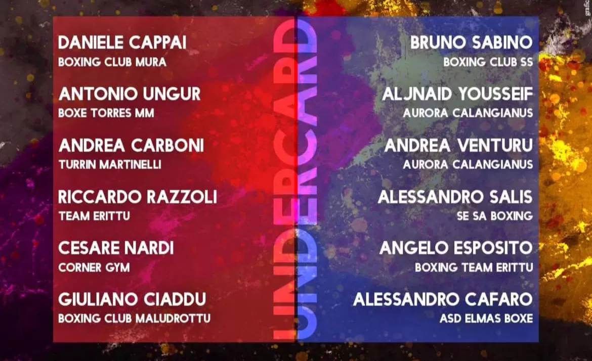 Boxe a Porto Torres - Programma 18 aprile