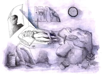 Mostra “Le stanze degli Hikikomori”: Chiara Su, china su carta, 29,7x21 cm