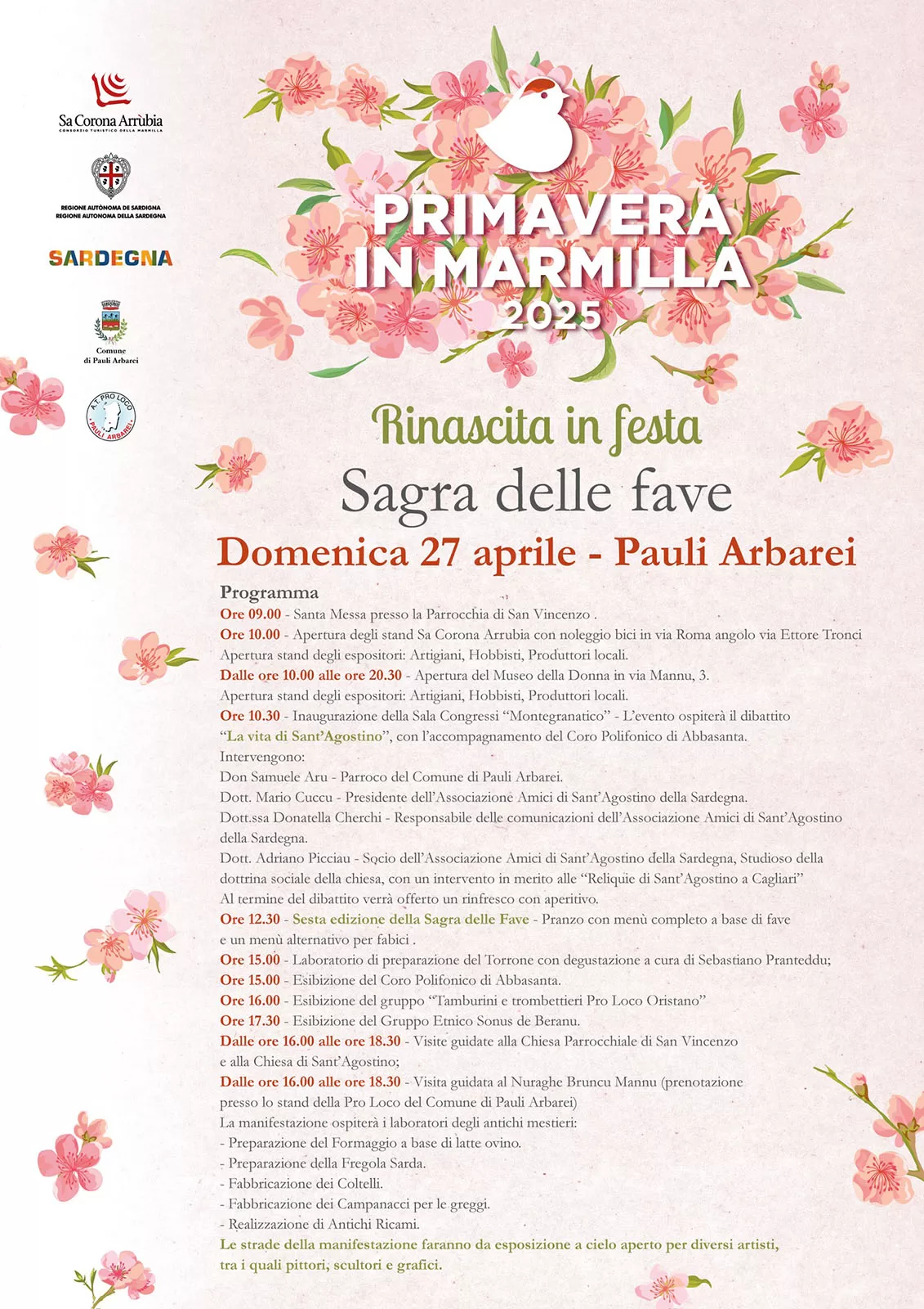 Primavera in Marmilla a Pauli Arbarei - Programma 2025