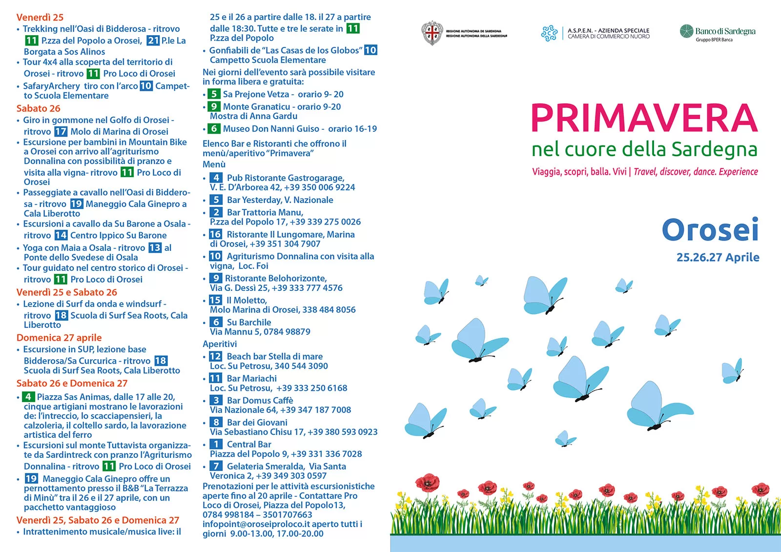 Primavera nel cuore della Sardegna a Orosei - Programma 2025