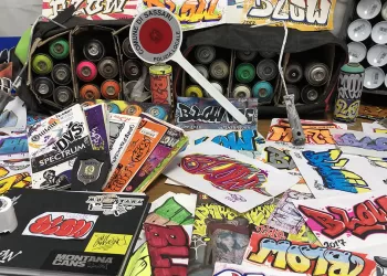 Sassari, il materiale sequestrato al presunto imbrattatore BLOW