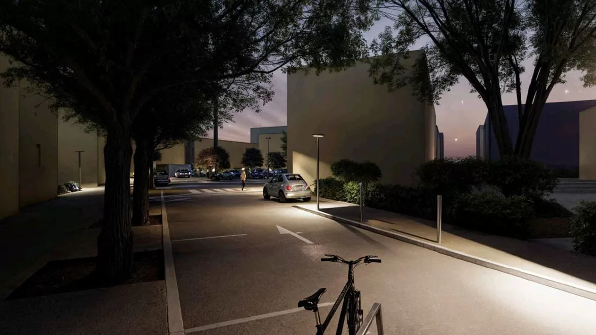 Simulazione della trasformazione di Largo Costantino ad Alghero notturno