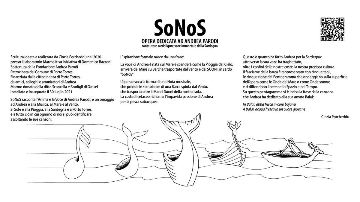“SoNoS”, la targa della scultura dedicata alla memoria di Andrea Parodi