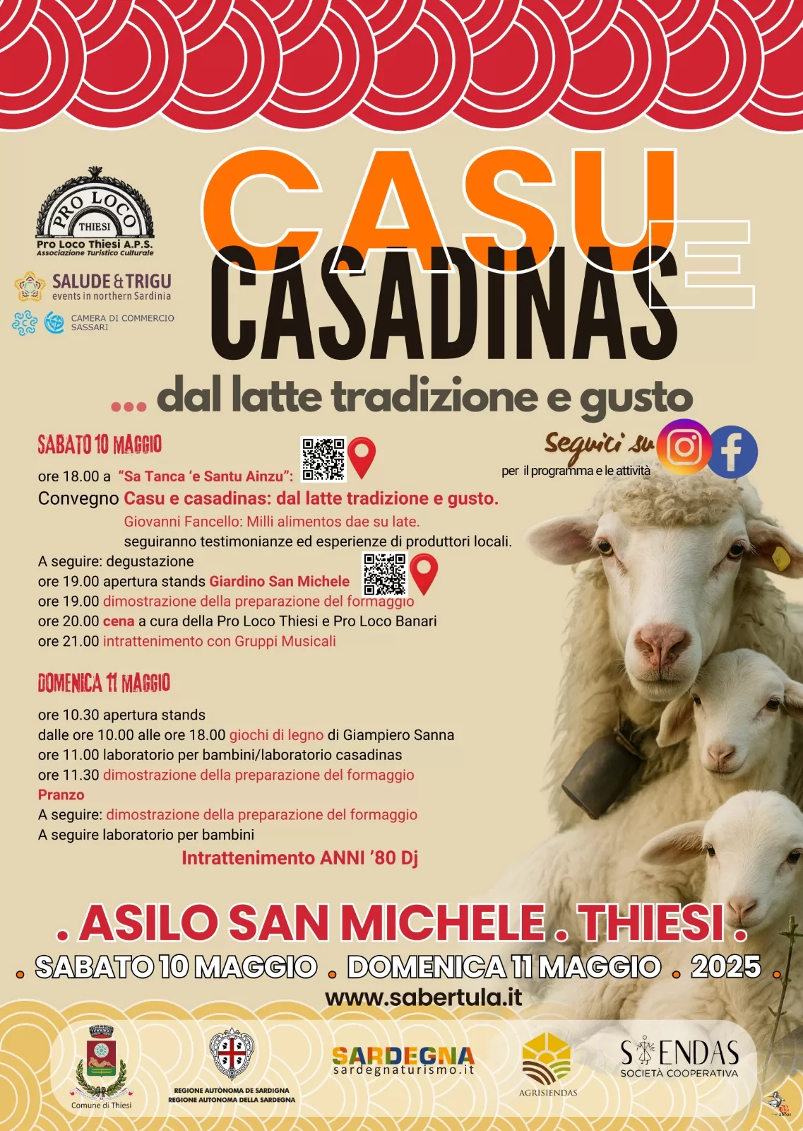 Casu e Casadinas a Thiesi - Programma 2025