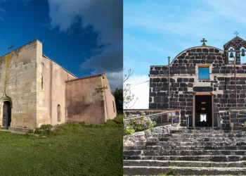 Chiesa San Paolo a Gonnostramatza (sinistra) e Chiesa di Sant'Antioco a Mogoro