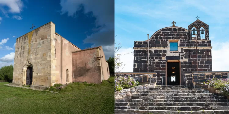 Chiesa San Paolo a Gonnostramatza (sinistra) e Chiesa di Sant'Antioco a Mogoro