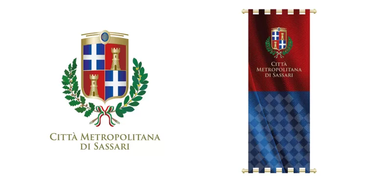 Città metropolitana di Sassari stemma e gonfalone