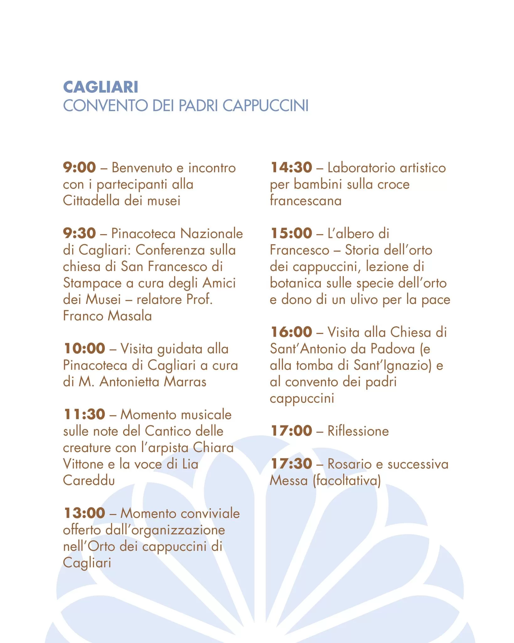 Conventi Aperti in Sardegna - Programma 2025