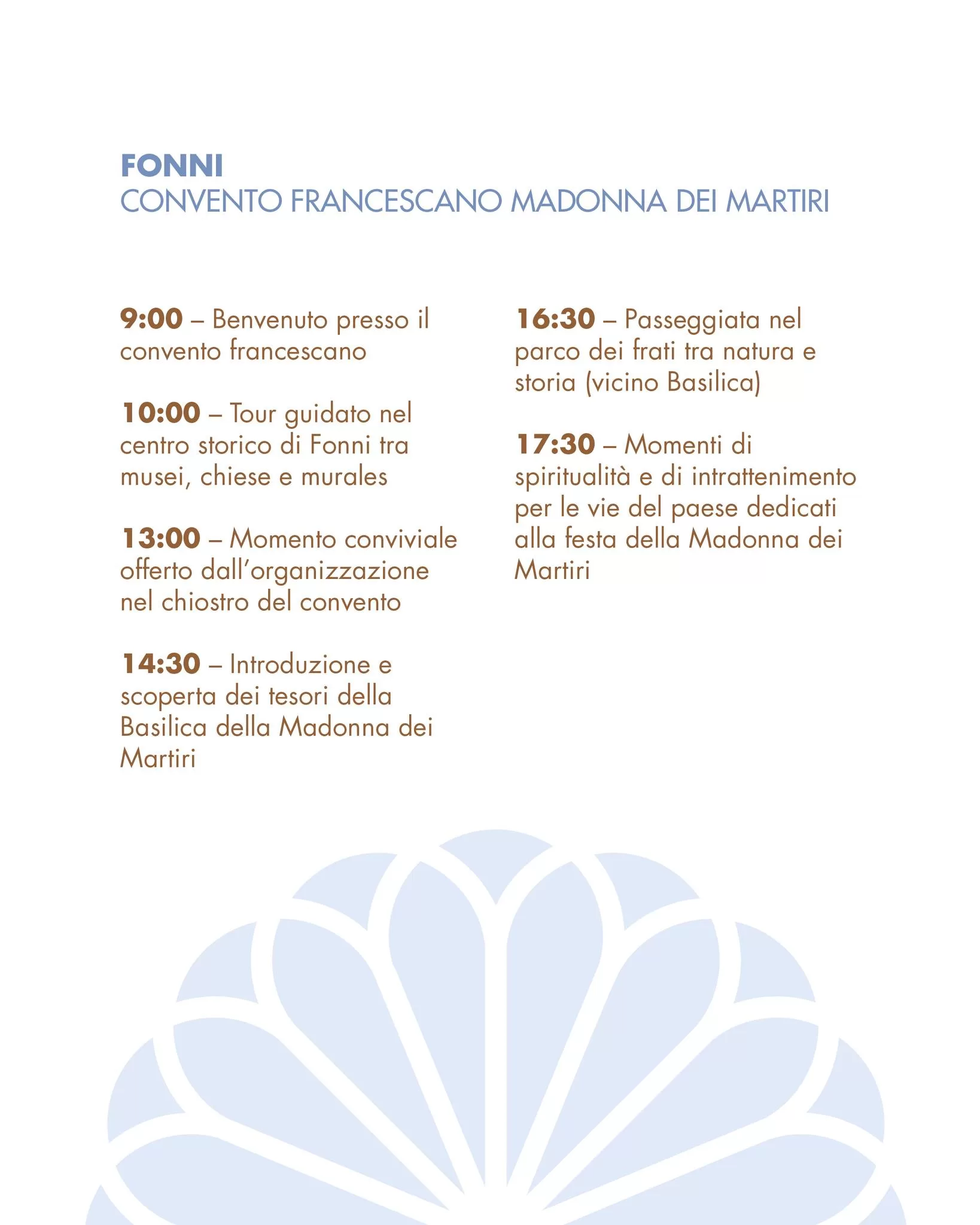 Conventi Aperti in Sardegna - Programma 2025