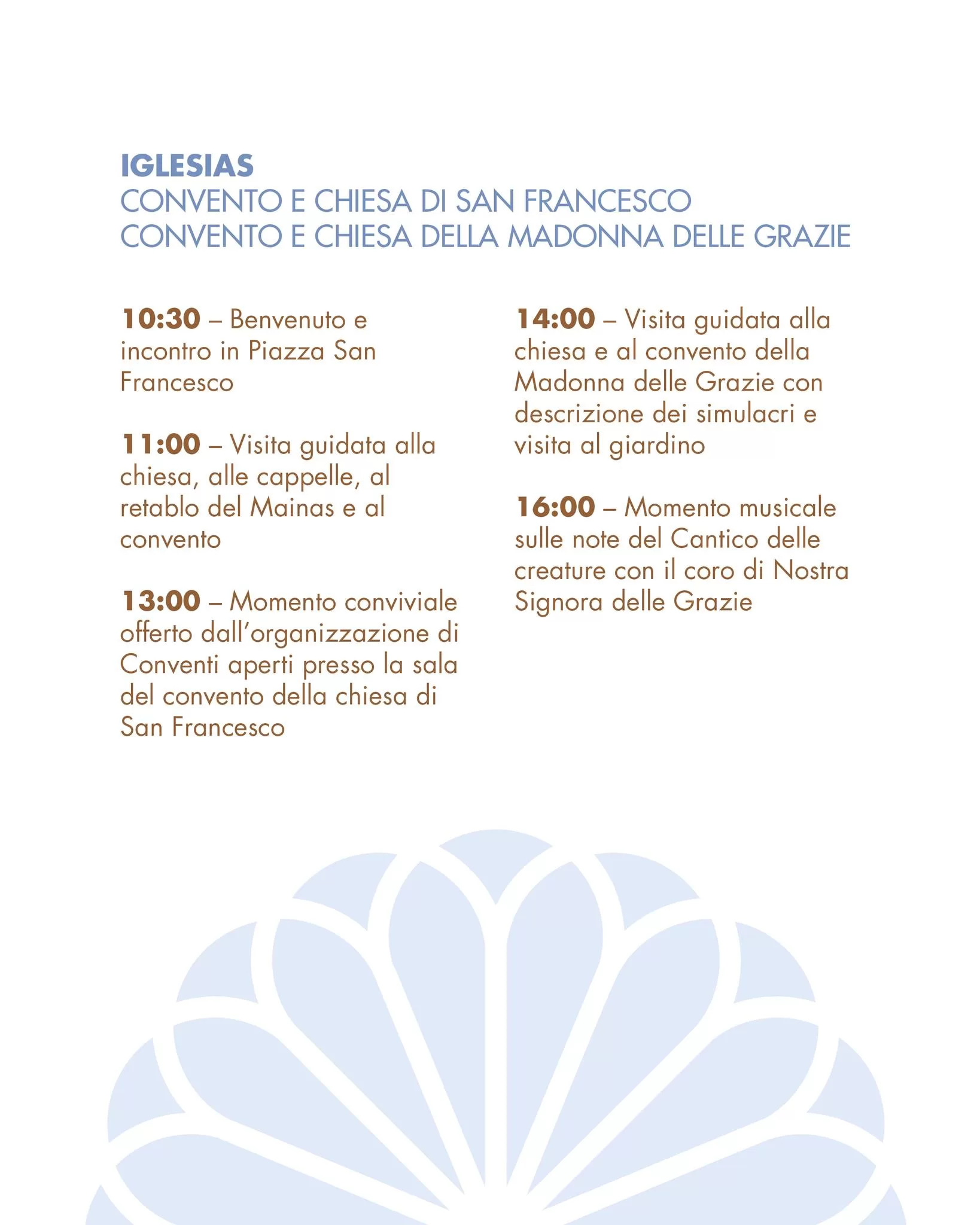 Conventi Aperti in Sardegna - Programma 2025