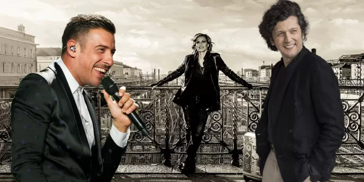 Francesco Gabbani (? Depositphotos), Irene Grandi ed Ermal Meta (? Imagoeconomica)