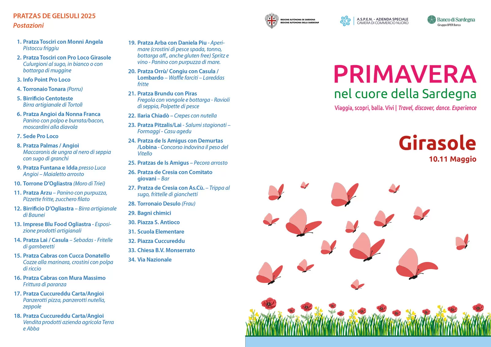 Primavera nel cuore della Sardegna a Girasole - Programma 2025