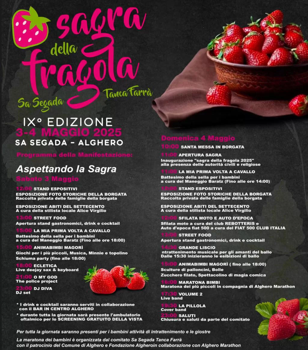 Programma della nona edizione della Sagra della Fragola