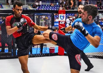 A destra Matteo Dore, Campione Italiano di MMA