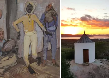 Pinacoteca di Sassari, Giuseppe Biasi "Danzatore e musicisti" e tramonto al Compendio Garibaldino di Caprera
