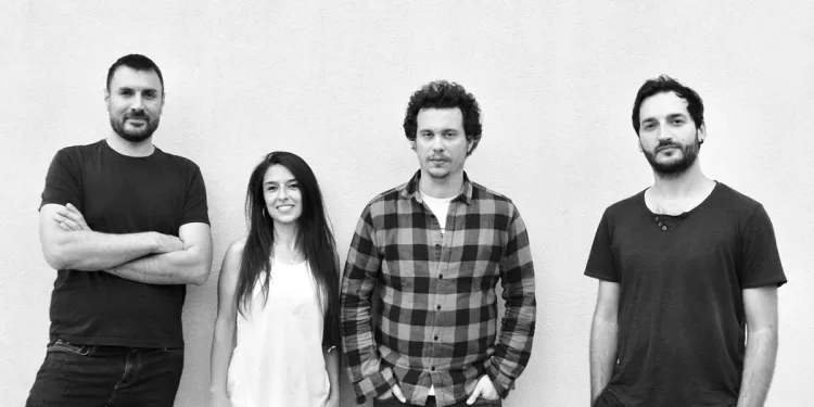 Max Trabucco insieme a Manuel Caliumi, Federico Pierantoni e Federica Michisanti