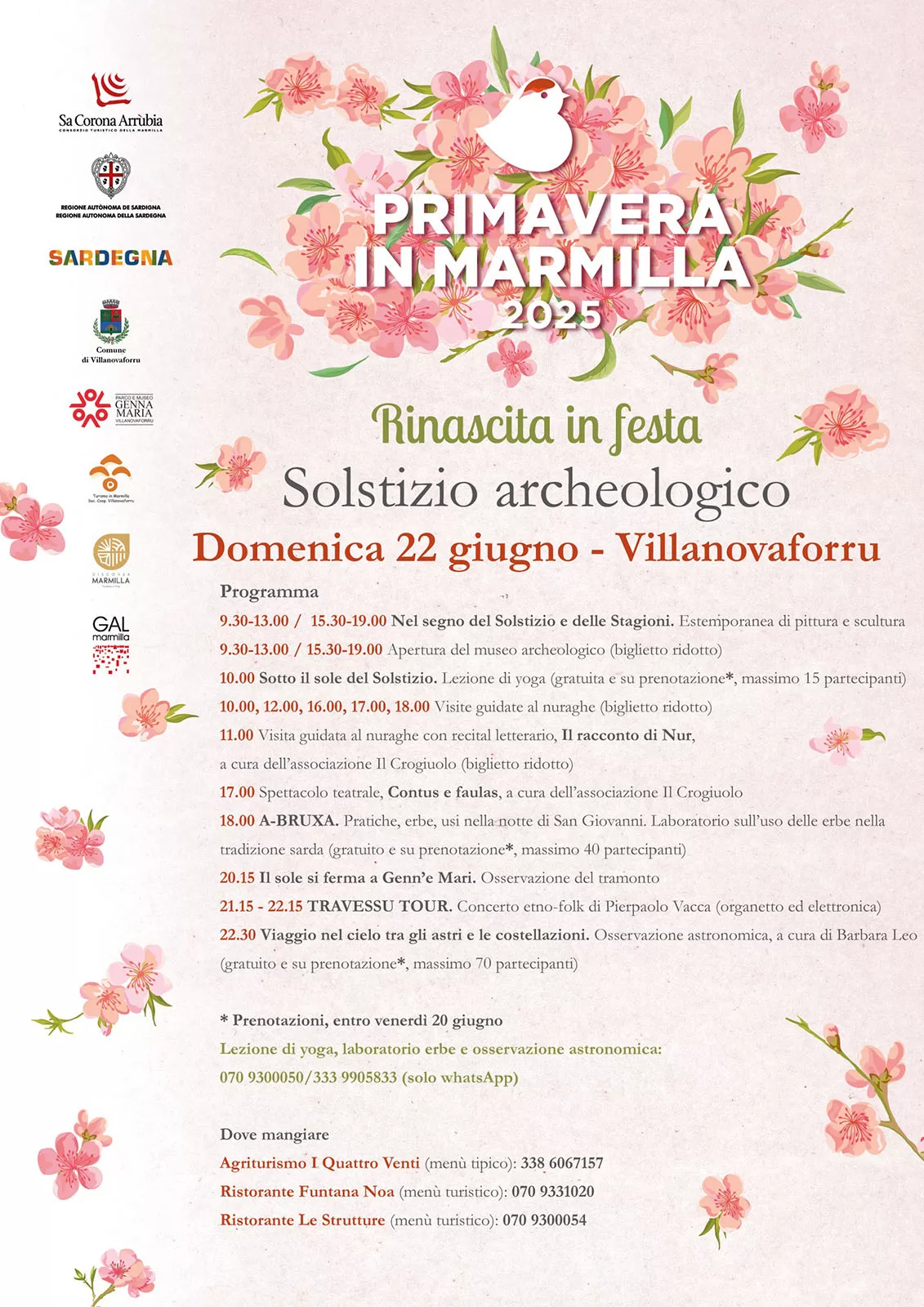 Primavera in Marmilla a Villanovaforru - Programma 2025