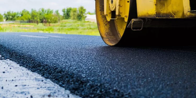 Rullo compattatore, asfalto, lavori stradali