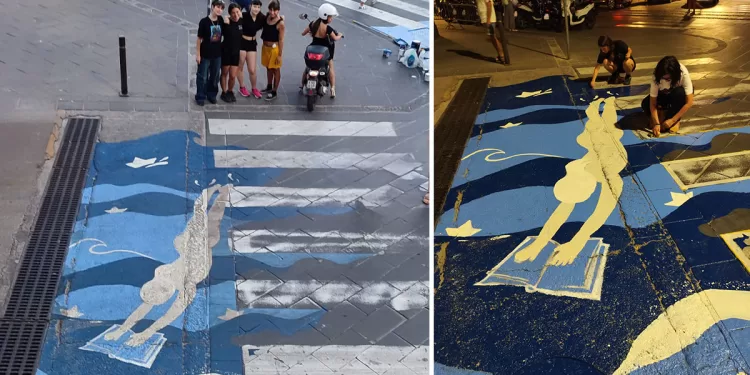Installazione artistica in Piazza Sulis ad Alghero
