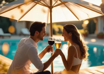 Un brindisi a bordo piscina