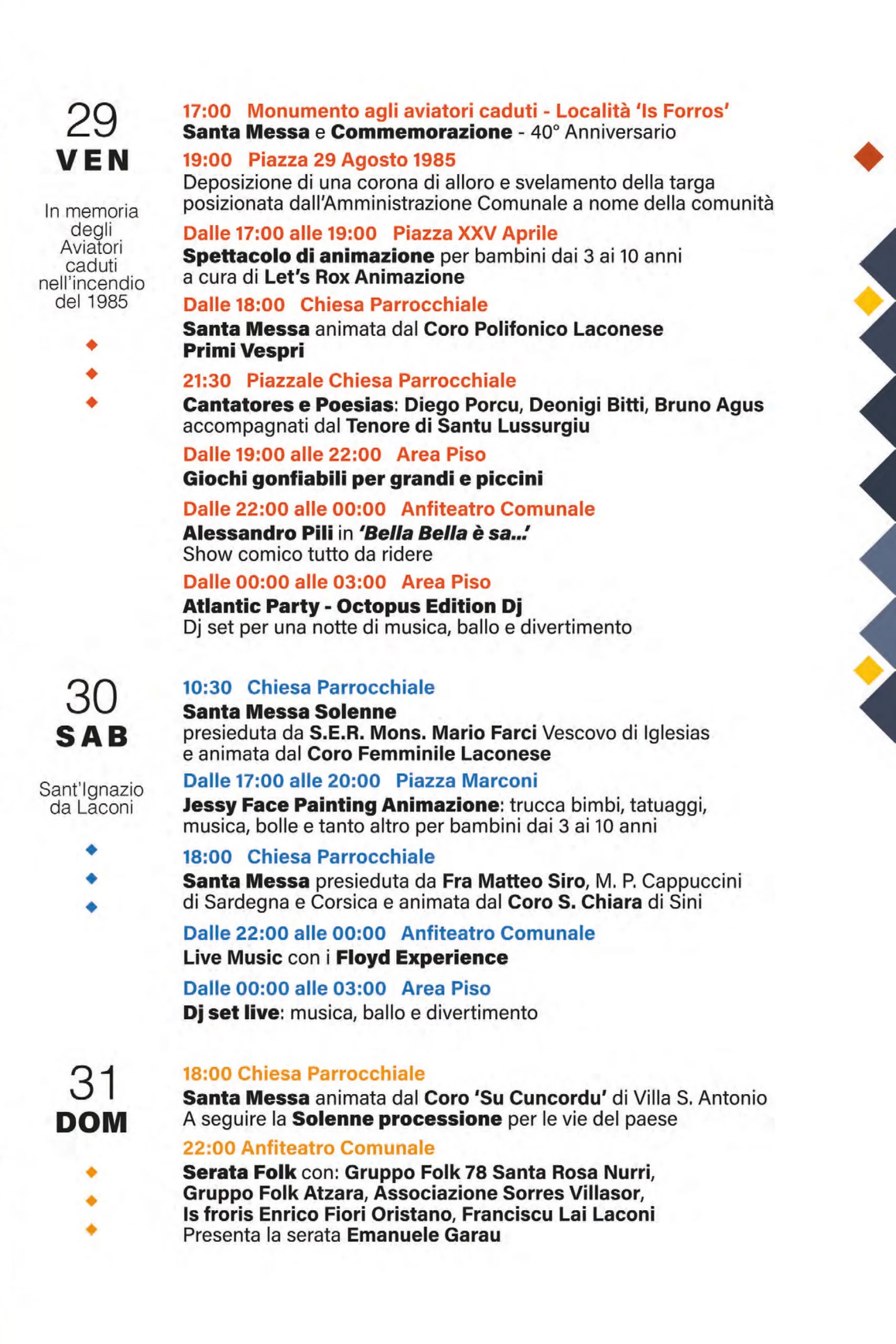 Festa di Sant'Ignazio da Laconi - Programma 2025