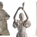 Tre opere di Francesco Ciusa, da sinistra: La madre dell’ucciso [1906-07], La filatrice [1908-09] e L’amore (Il bacio) [1931-32]