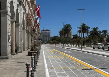 La rinnovata Via Roma a Cagliari