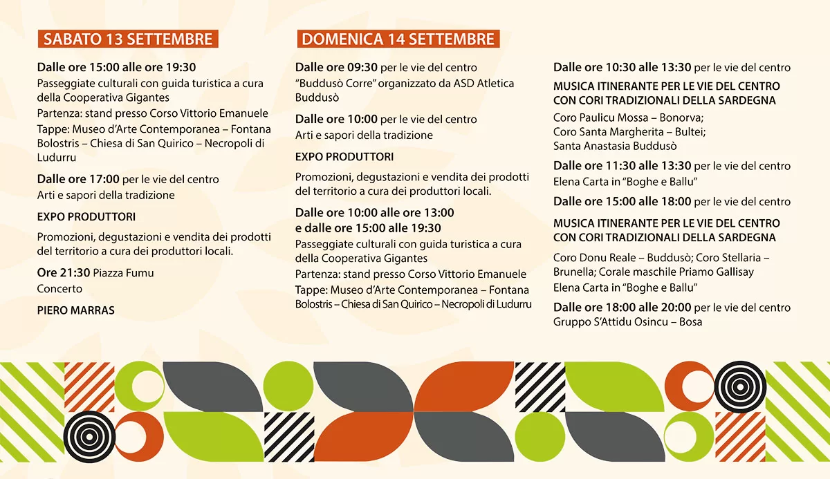 Artes in Carrera – Beranu in Buddusò - Programma 2025