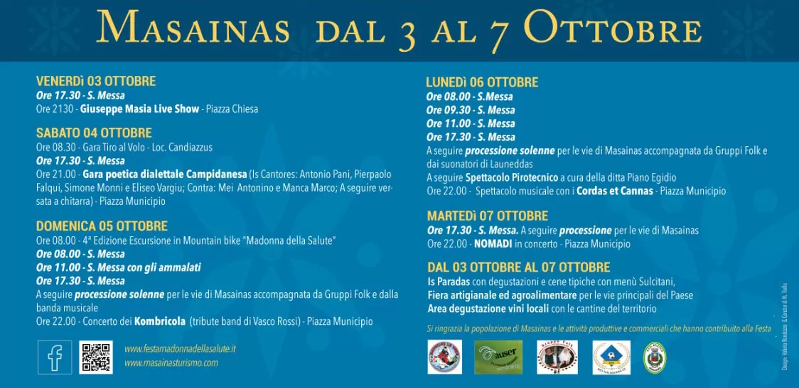 Festa della Madonna della Salute di Masainas - Programma 2025