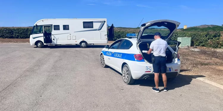 Il caravan sanzionato a Ezzi Mannu