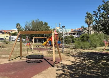 L'area giochi del Parco Brigata Sassari a Oristano