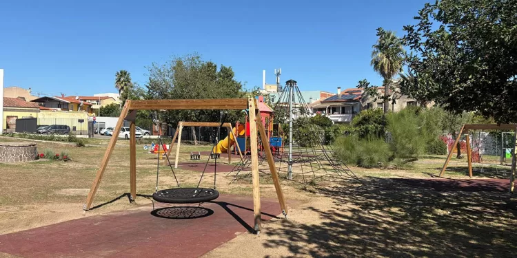L'area giochi del Parco Brigata Sassari a Oristano