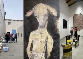 MAB Bari Sardo: il cortile esterno, opera "Acme" di Carla Carta e l'interno del Museo