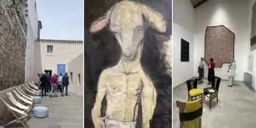MAB Bari Sardo: il cortile esterno, opera "Acme" di Carla Carta e l'interno del Museo