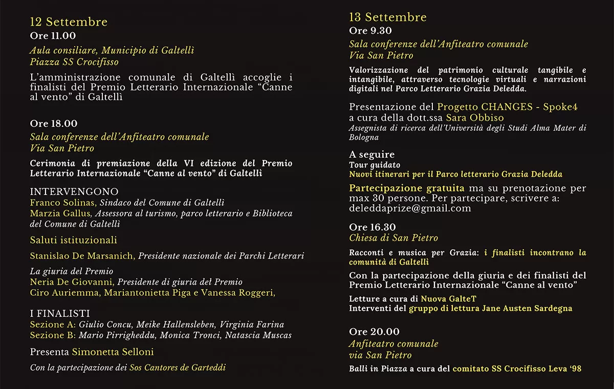 Premio letterario internazionale “Canne al vento” 2025