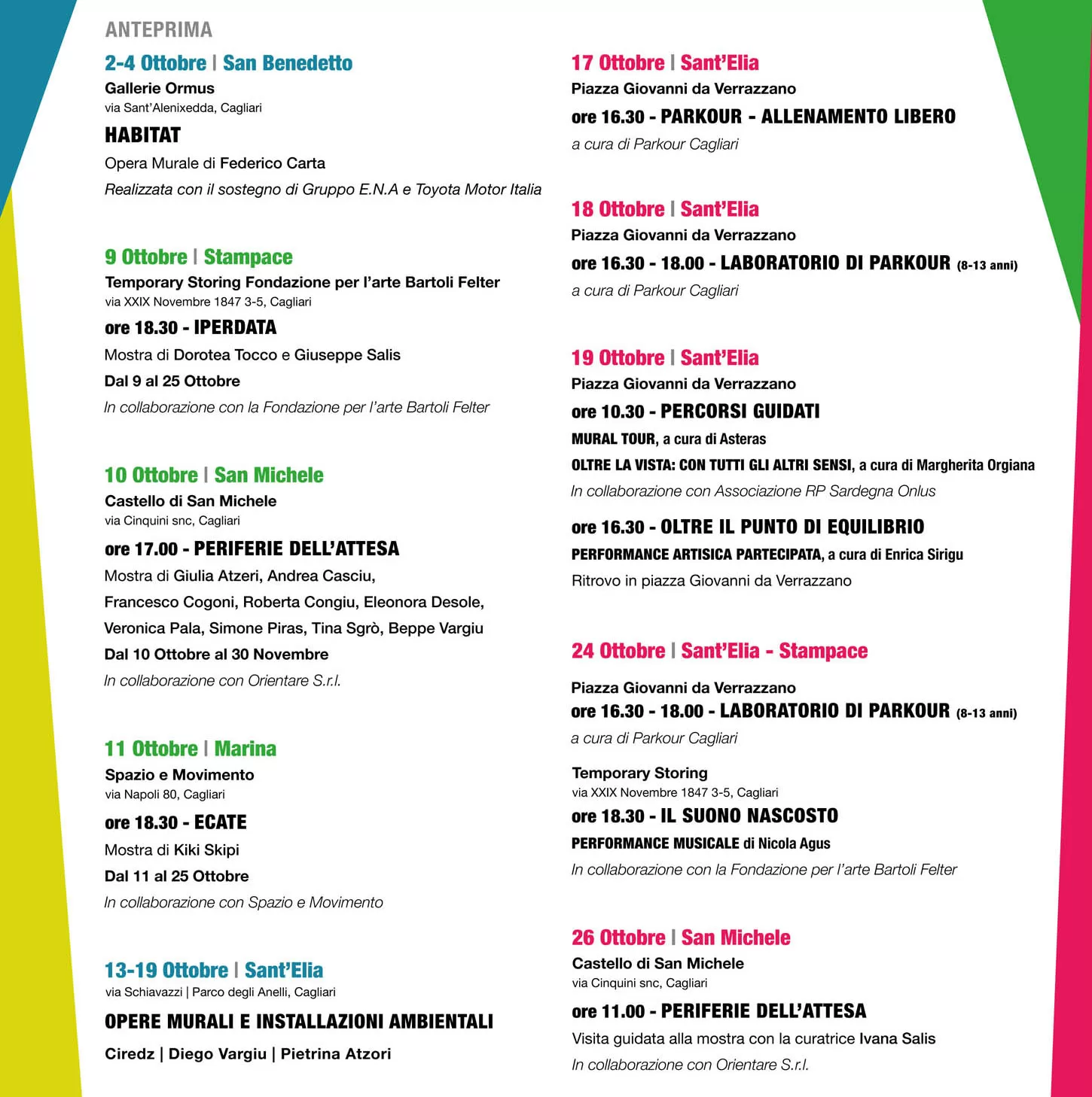 Programma IV edizione Cagliari Urbanfest