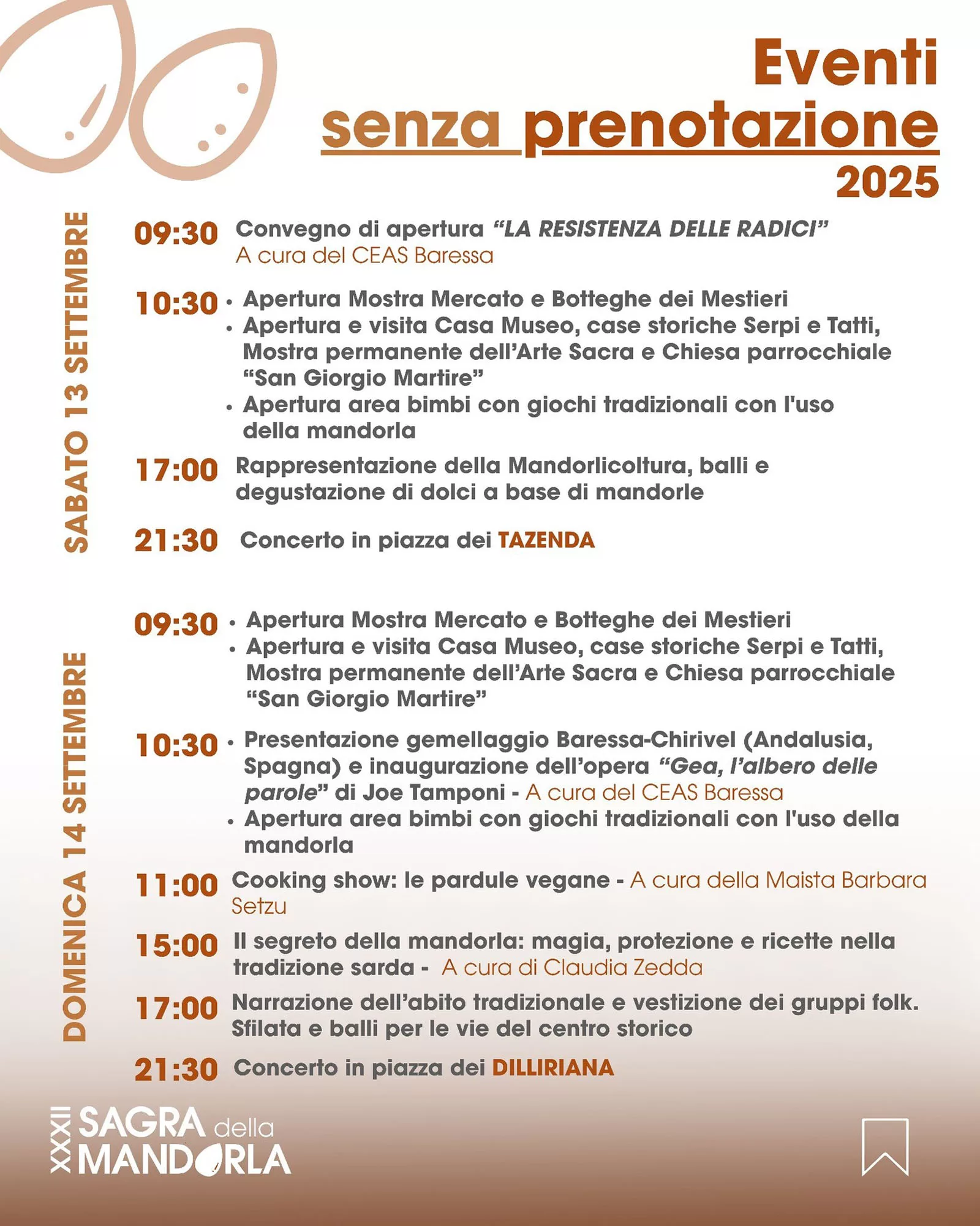 Sagra della Mandorla di Baressa - Programma 2025
