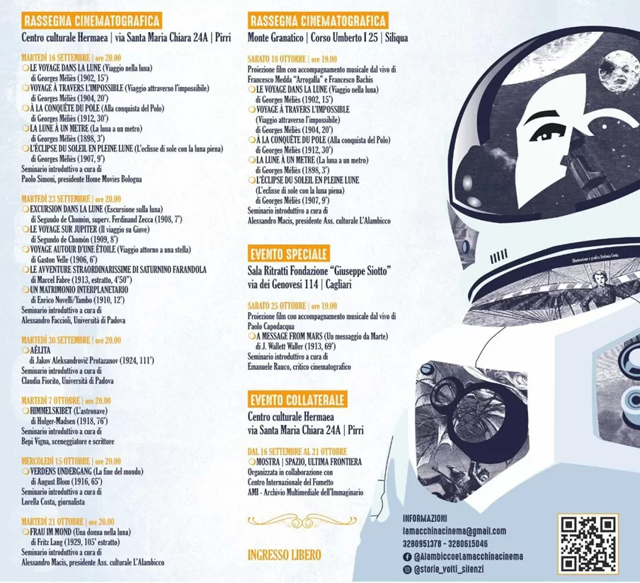 Programma IX edizione rassegna cinematografica “Storie di volti e silenzi. La magia del cinema muto”