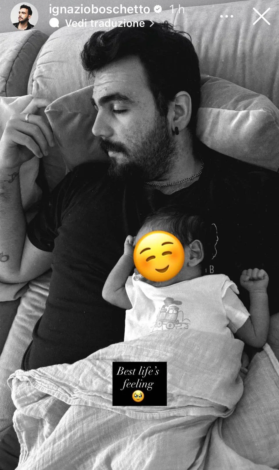 Ignazio Boschetto con il figlio. Foto Instagram