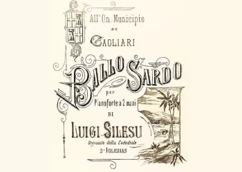 Copertina originale di “Ballo Sardo per pianoforte a due mani” di Luigi Silesu